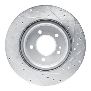 Mercedes-Benz G580 Brake Rotor (1) - Rear Left - R1 Concepts - Drilled & Slotted - Silver - `19-`25